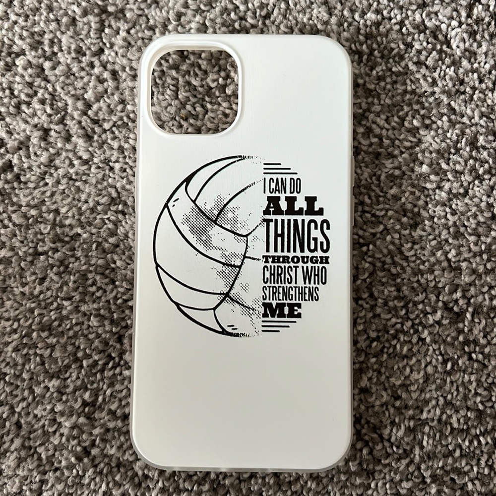 New volleyball Philippians 4:13 rubber iPhone 13 phone case